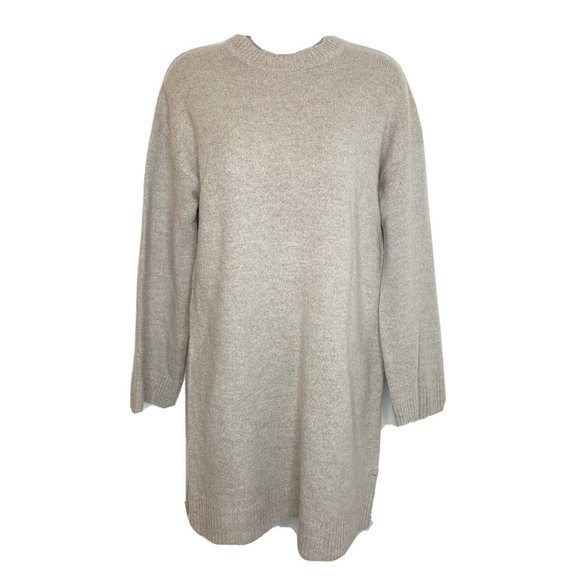 ASOS US 0 Dress Sweater Thick Chunky Cozy Beige